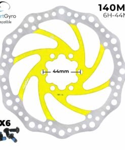 Disco de freno 140mm amarillo (Smartgyro / Kugoo y similares) - Dentado (6H -44MM)