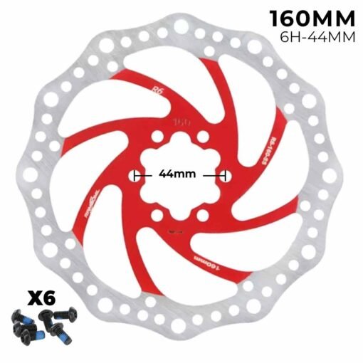 Disco de freno 160mm rojo - Dentado (6H -44MM)