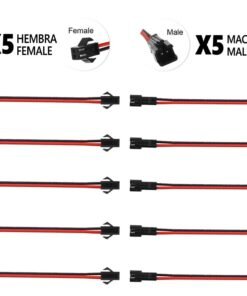 Conector SM 2 pines con cable 22 AWG - 5M/5H (pack 10 unidades)