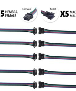 Conector SM 4 pines con cable 22 AWG - 5M/5H (pack 10 unidades)