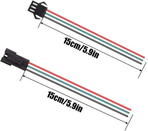 Conector SM 3 pines con cable 22 AWG - 5M/5H (pack 10 unidades) - Imagen 2