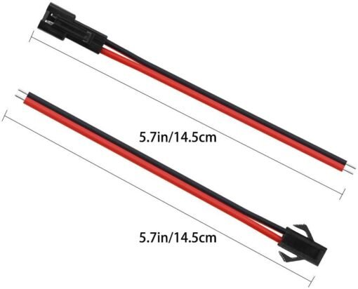 Conector SM 2 pines con cable 22 AWG - 5M/5H (pack 10 unidades) - Imagen 2
