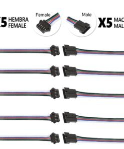 Conector SM 5 pines con cable 22 AWG - 5M/5H (pack 10 unidades)