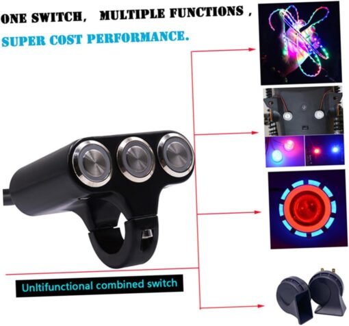 Botonera triple (2 interruptores + pulsador) para patinete eléctrico y bicicletas (Conector SM incluido) - Imagen 3
