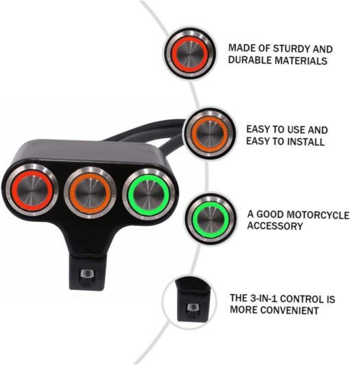Botonera triple (2 interruptores + pulsador) para patinete eléctrico y bicicletas (Conector SM incluido) - Imagen 4