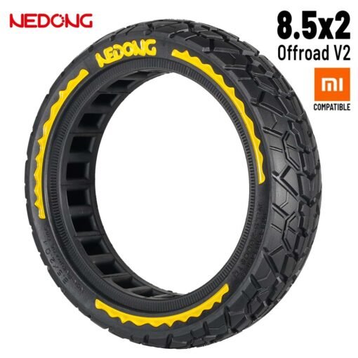Rueda maciza amarilla ultraligera 8,5x2 (Versión offroad V2)