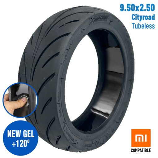 Neumático 9,5x2,50 Tubeless (Con gel antipinchazos)  - Compatible con Xiaomi