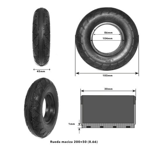 Rueda maciza 200x50 (8,66) - Imagen 4