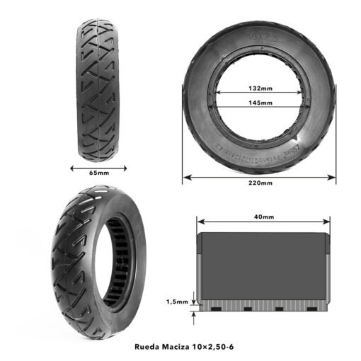 Rueda Maciza 10x2,50-6 - Imagen 4