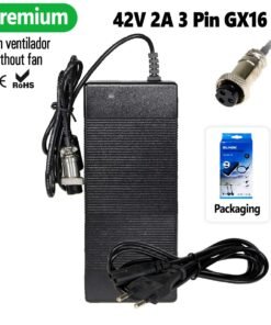 Cargador premium 42V 2A (conector 3 Pines GX16)